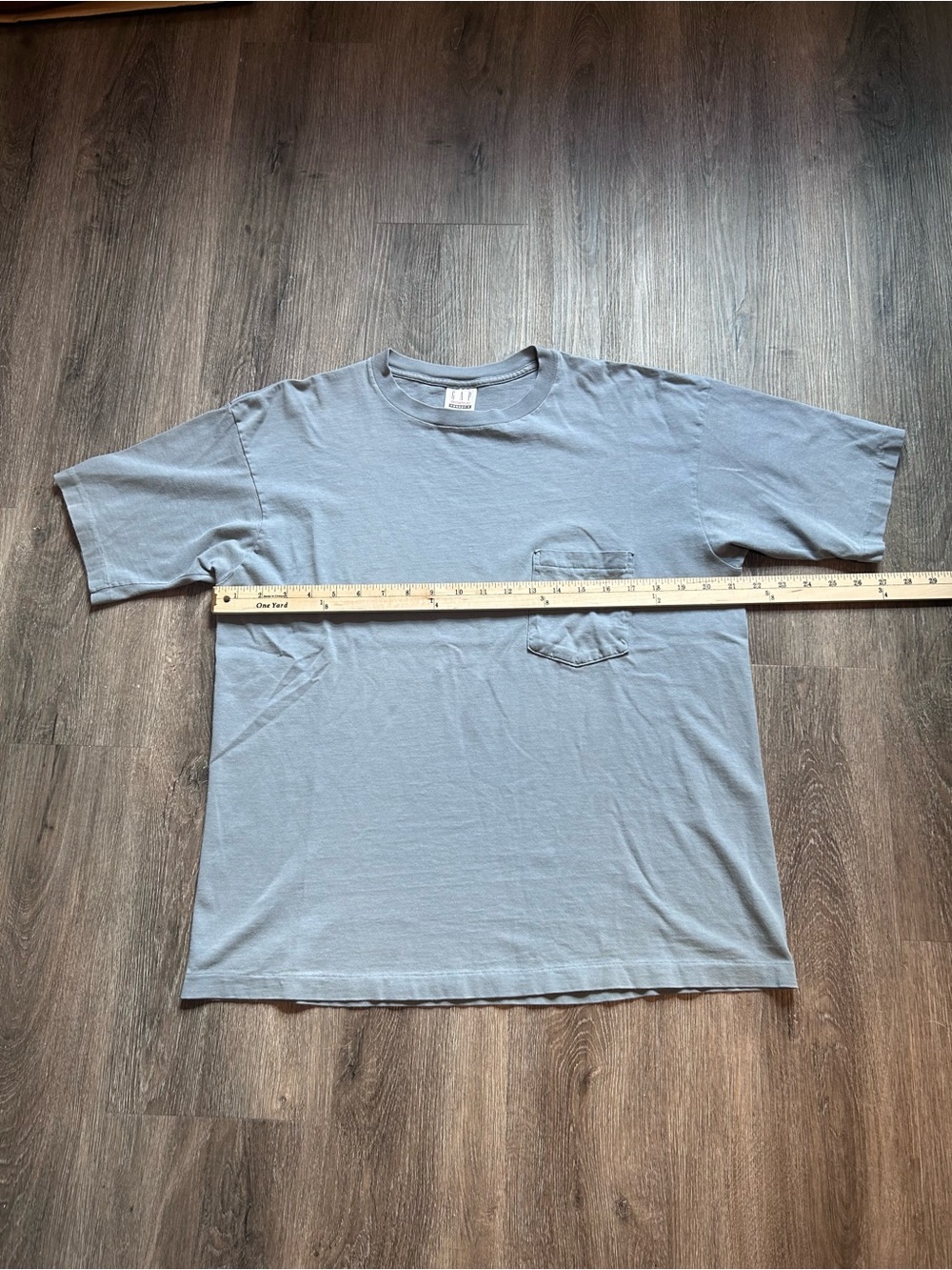 Vintage 90s Gap Original Pocket-T Sz Large Gray Made In USA Single Stitch - Picture 5 of 7